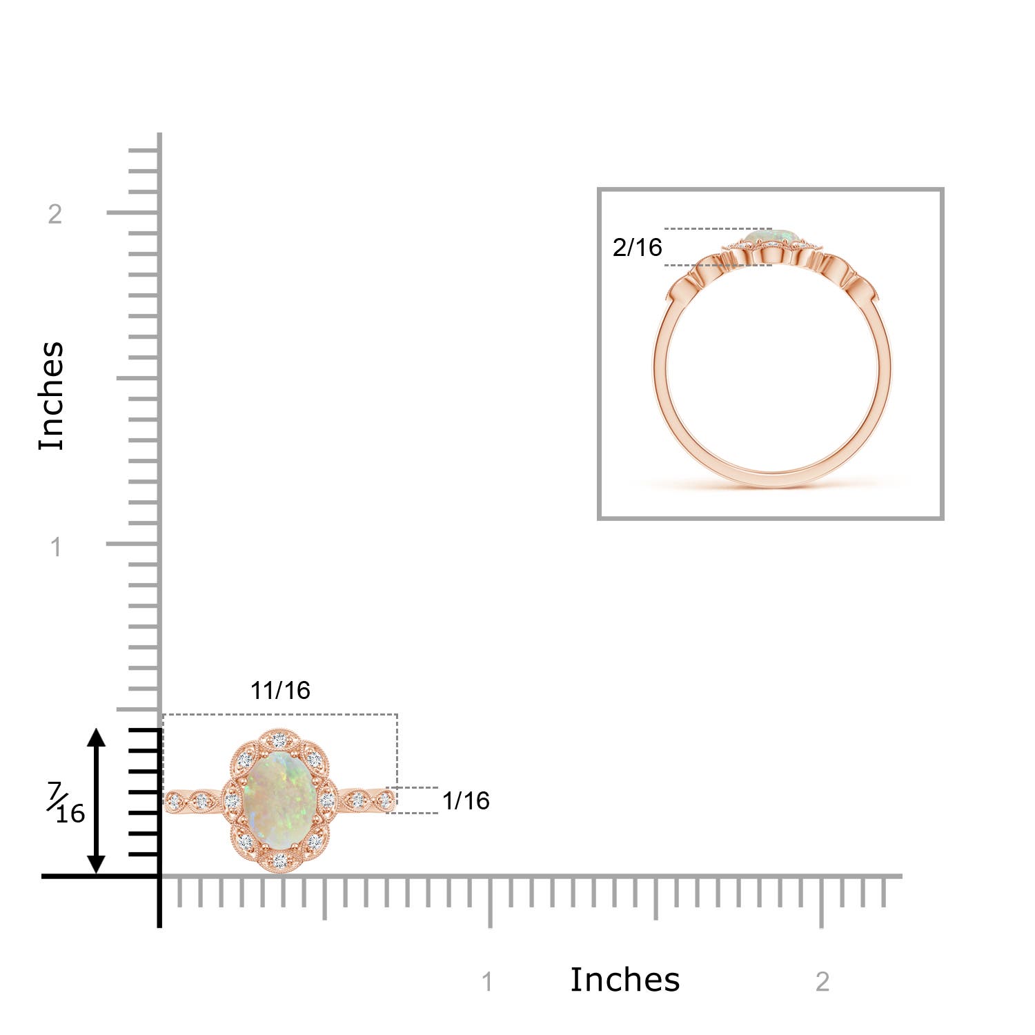 AAA - Opal / 0.51 CT / 14 KT Rose Gold