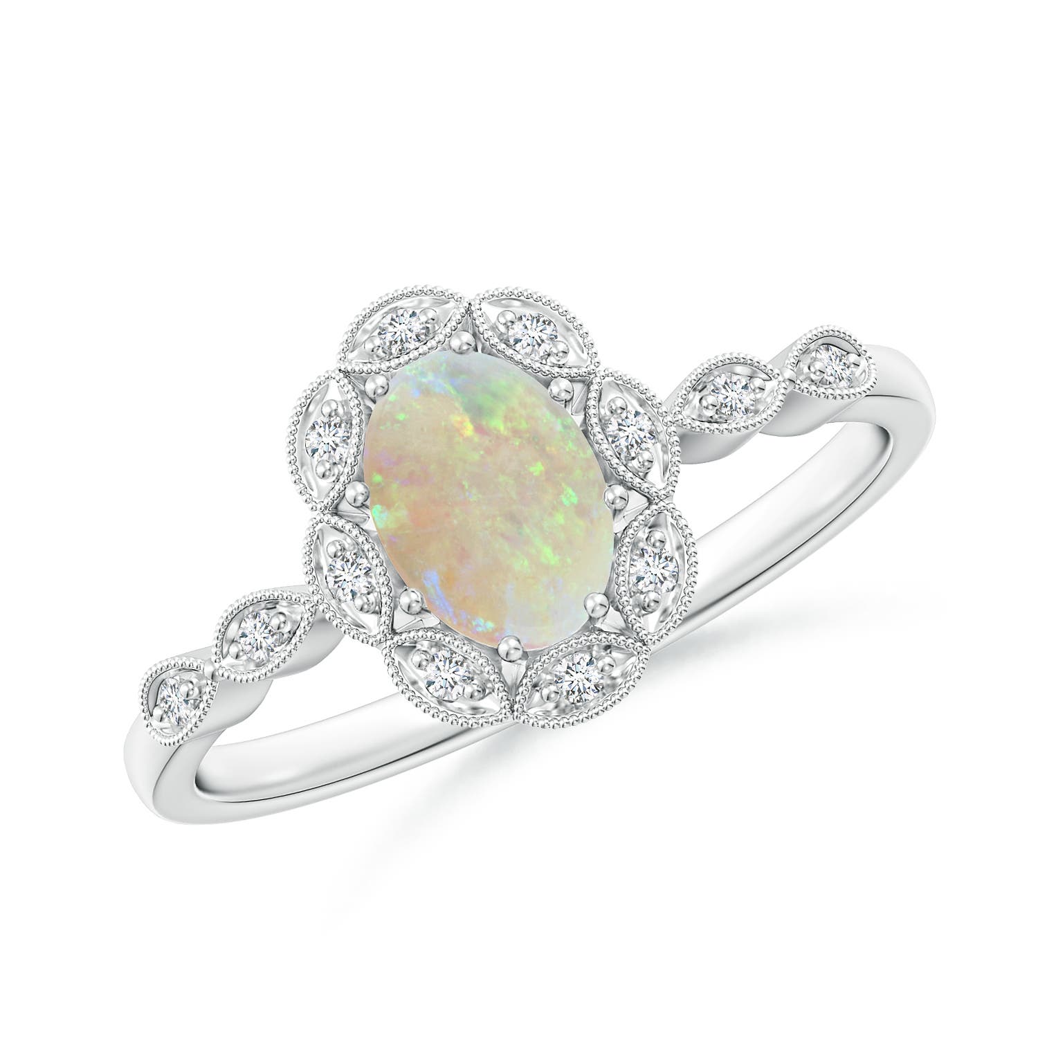 AAA - Opal / 0.51 CT / 14 KT White Gold