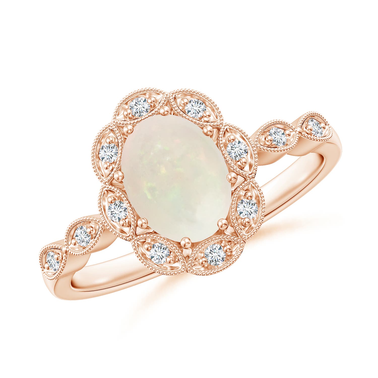 A - Opal / 0.9 CT / 14 KT Rose Gold