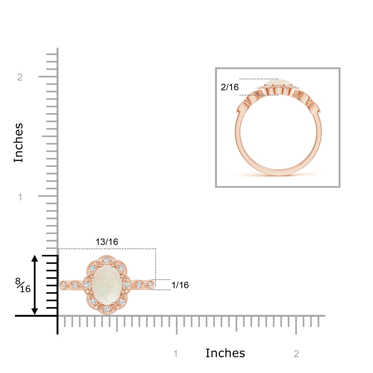 A - Opal / 0.9 CT / 14 KT Rose Gold