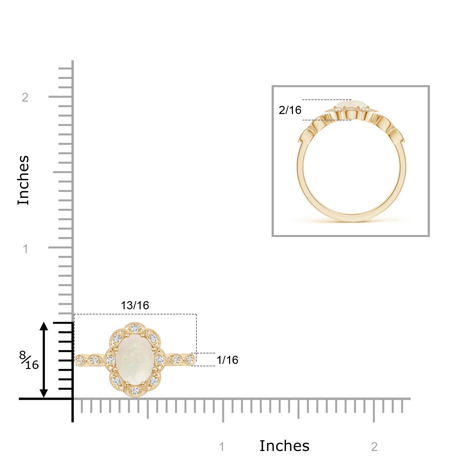 A - Opal / 0.9 CT / 14 KT Yellow Gold