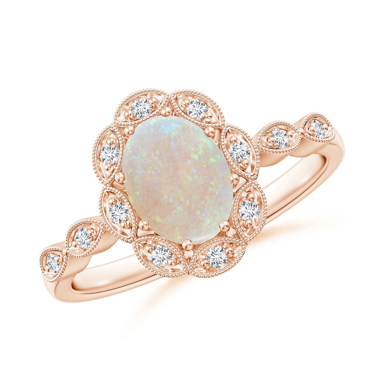 AA - Opal / 0.9 CT / 14 KT Rose Gold