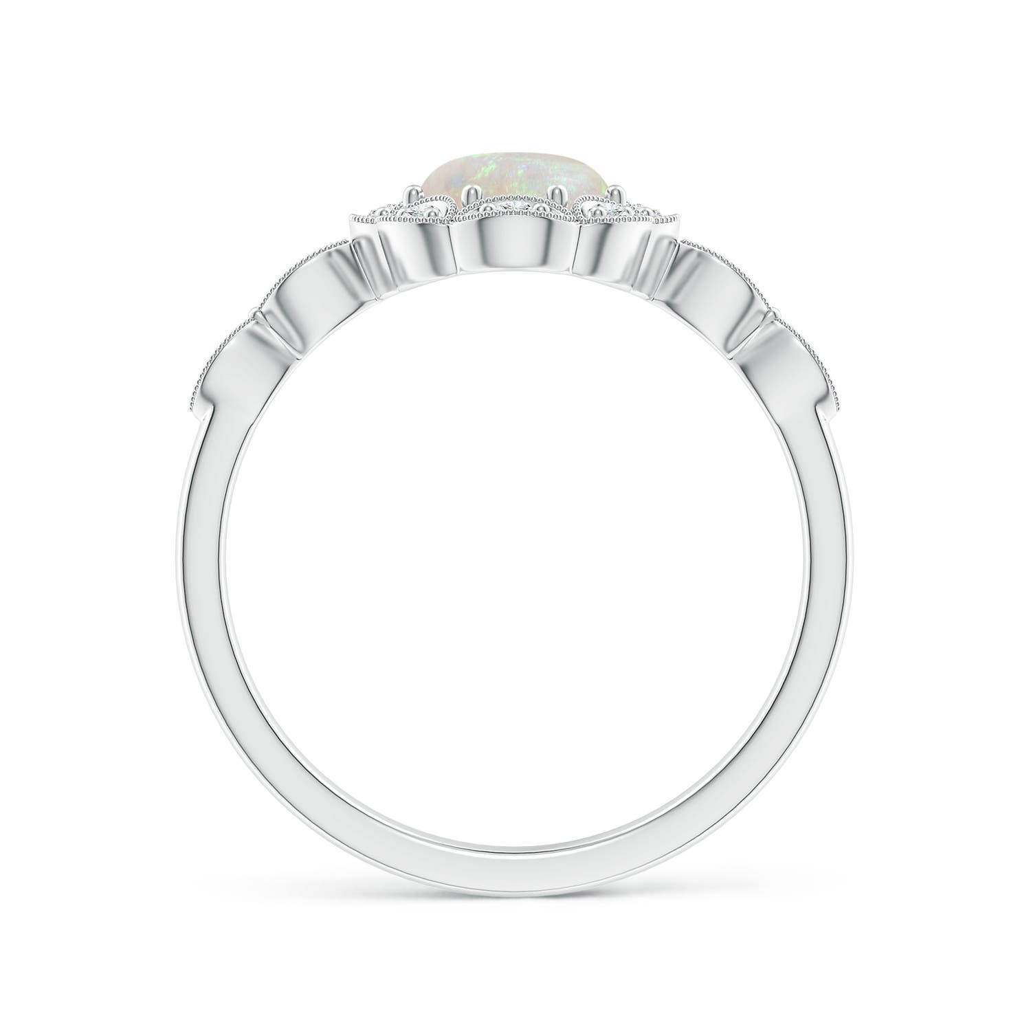 AA - Opal / 0.9 CT / 14 KT White Gold