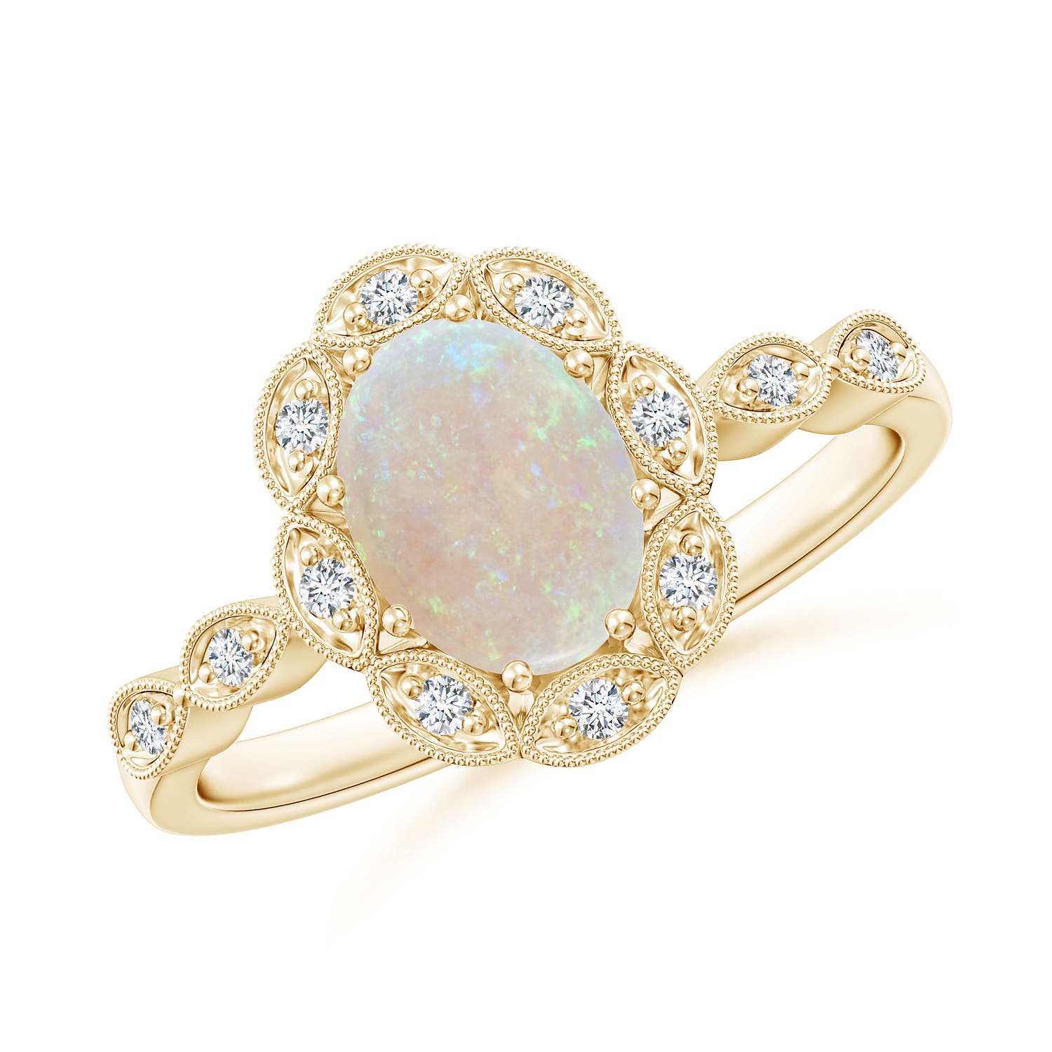 AA - Opal / 0.9 CT / 14 KT Yellow Gold