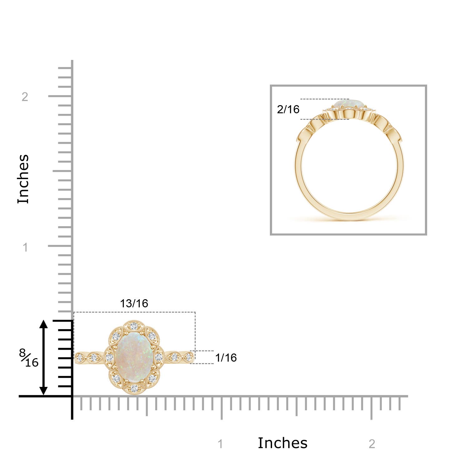 AA - Opal / 0.9 CT / 14 KT Yellow Gold