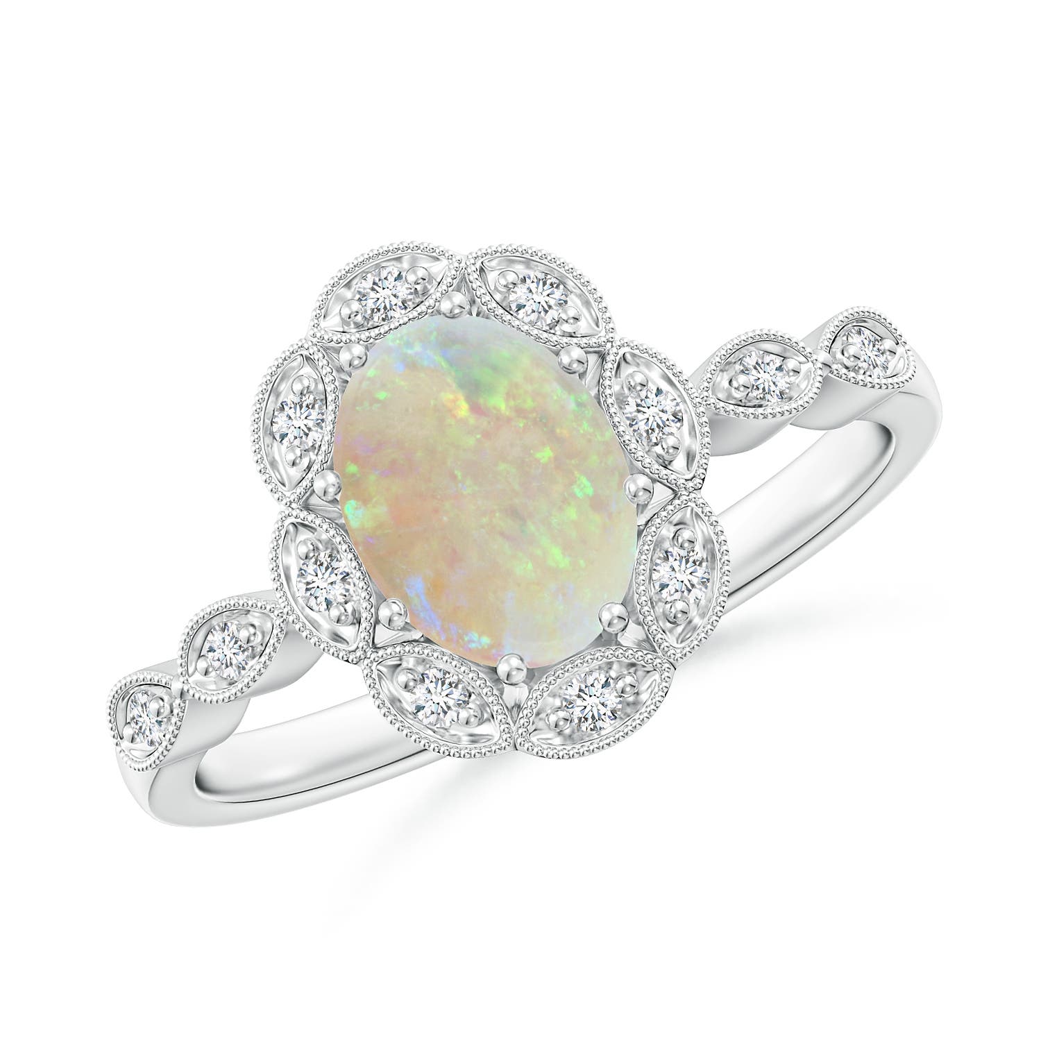 AAA - Opal / 0.9 CT / 14 KT White Gold