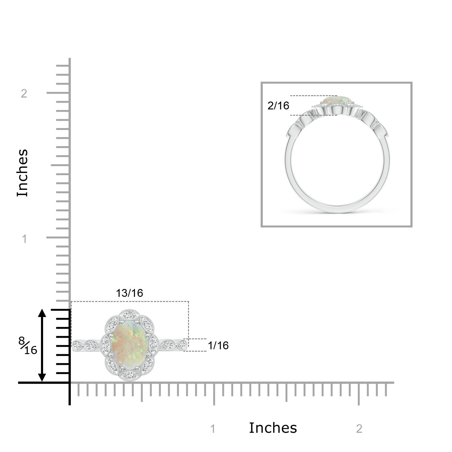 AAA - Opal / 0.9 CT / 14 KT White Gold