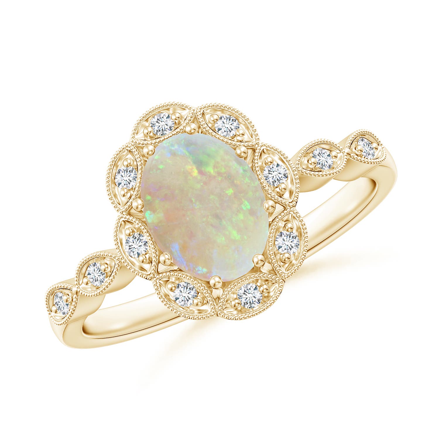 AAA - Opal / 0.9 CT / 14 KT Yellow Gold