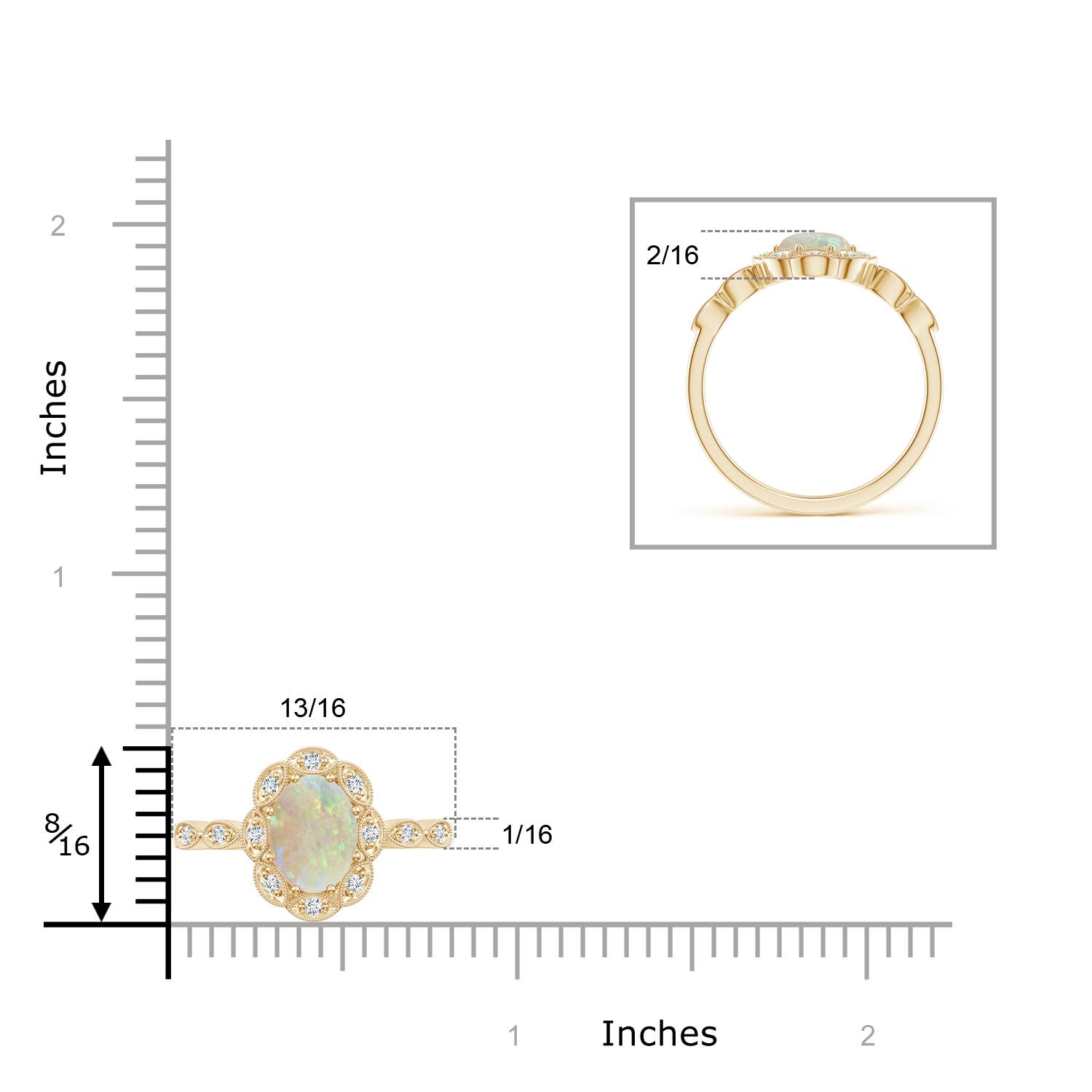 AAA - Opal / 0.9 CT / 14 KT Yellow Gold