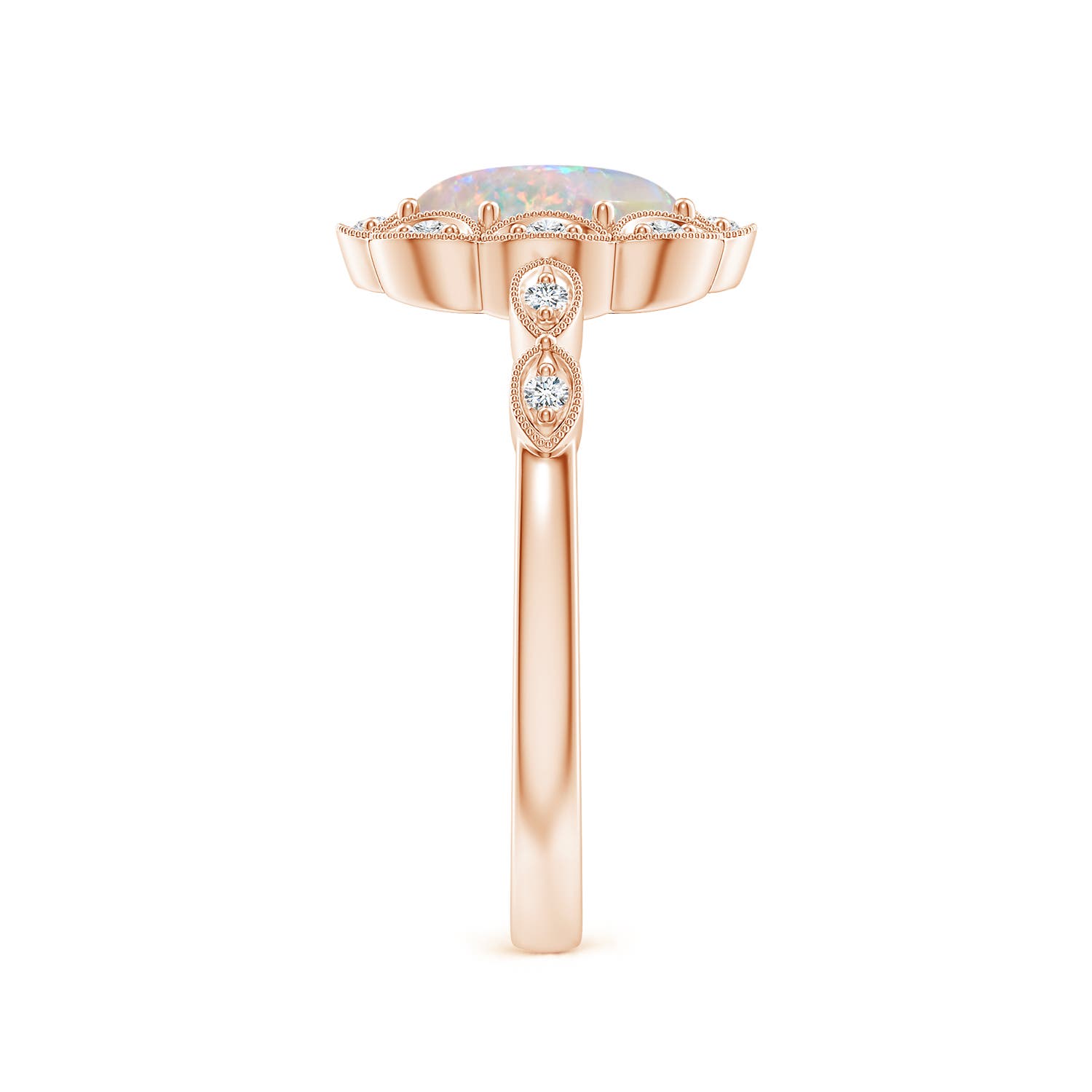 AAAA - Opal / 0.9 CT / 14 KT Rose Gold