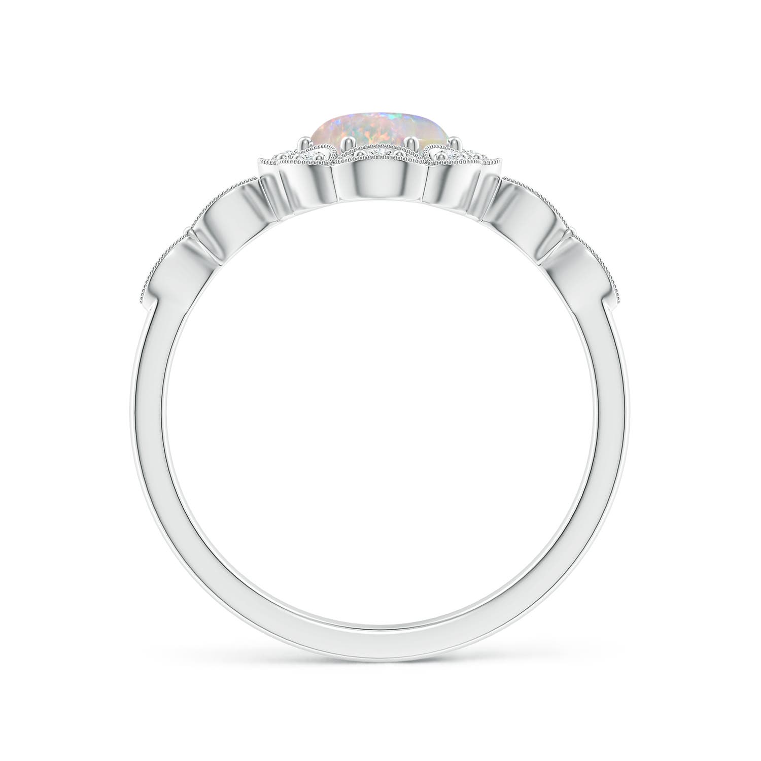 AAAA - Opal / 0.9 CT / 14 KT White Gold