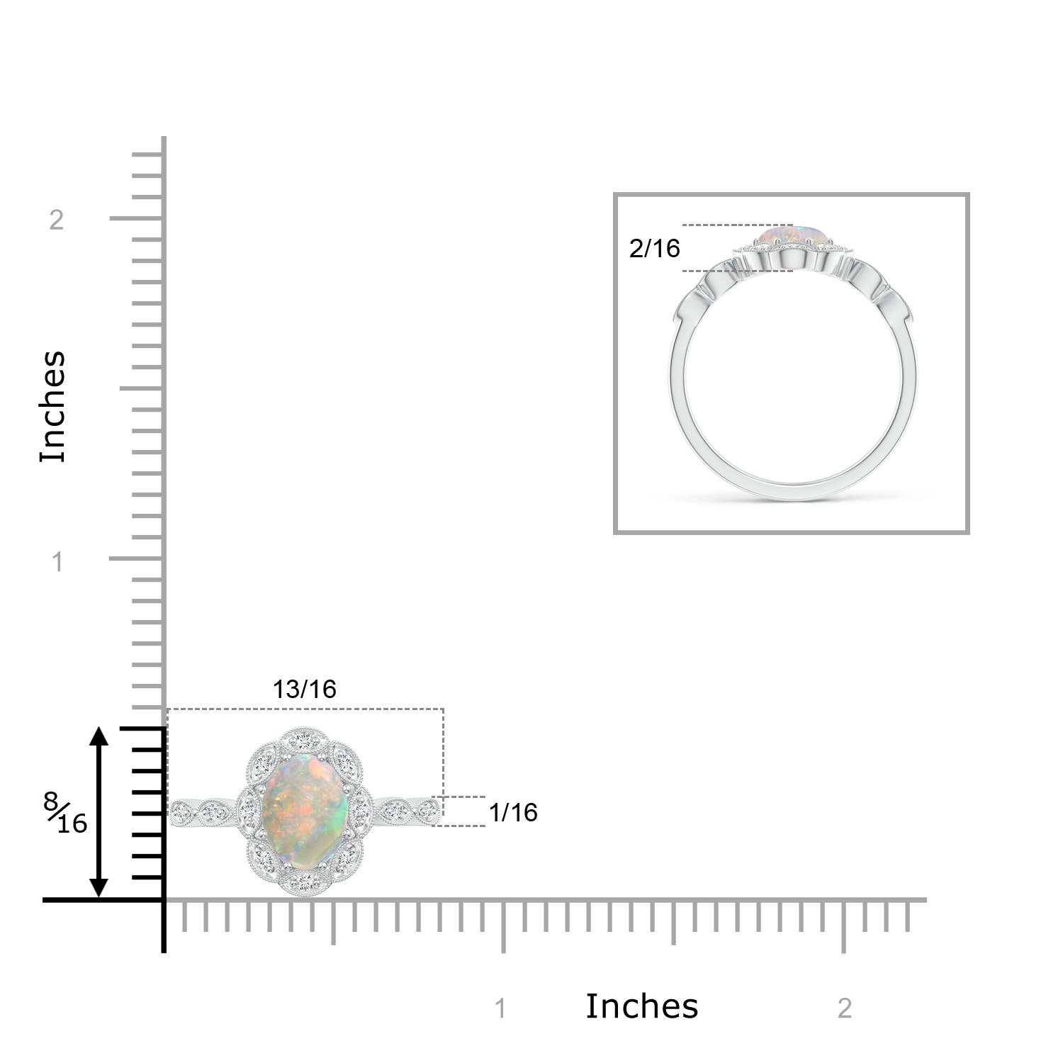 AAAA - Opal / 0.9 CT / 14 KT White Gold