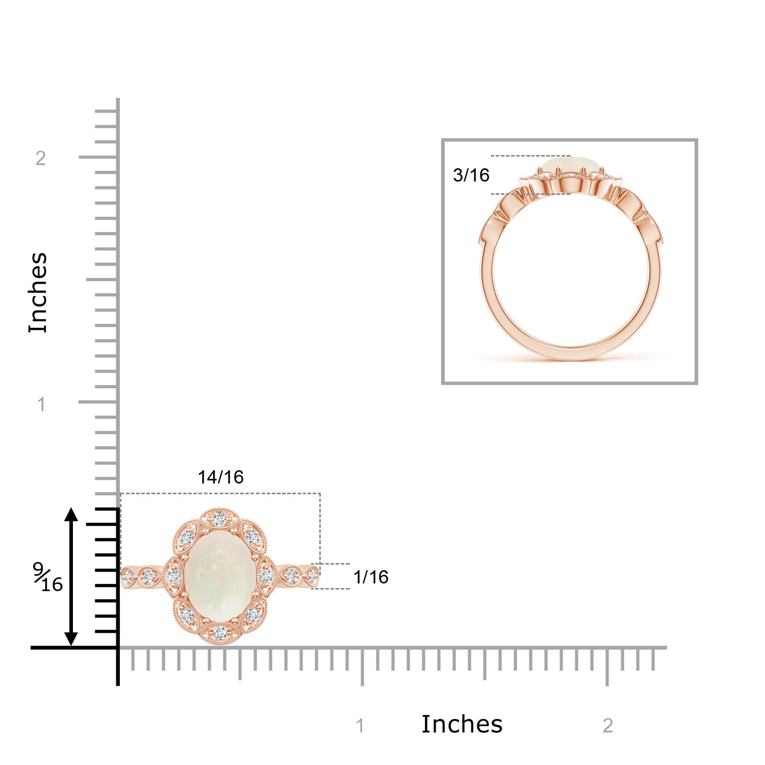 A - Opal / 1.24 CT / 14 KT Rose Gold