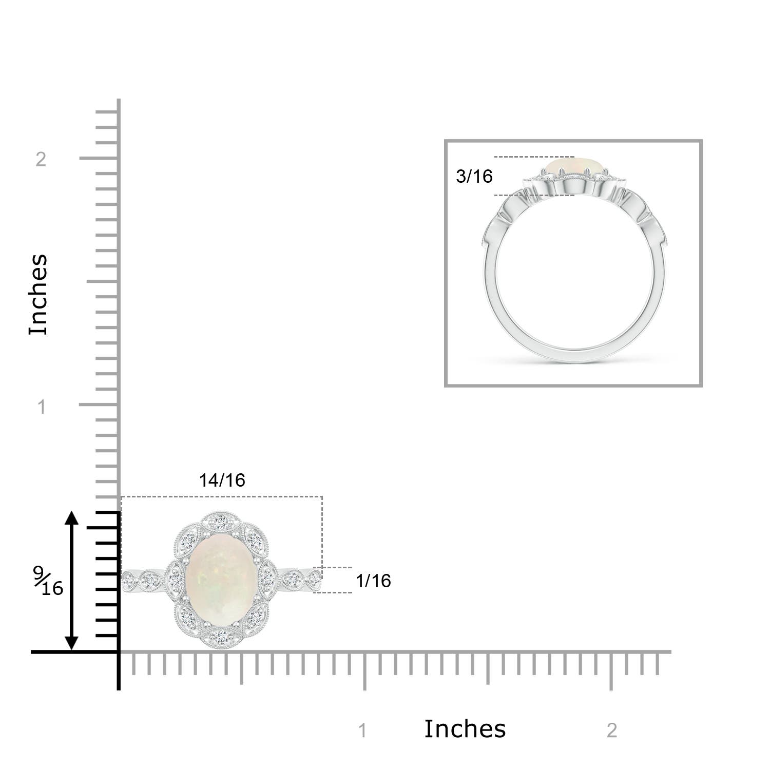 A - Opal / 1.24 CT / 14 KT White Gold