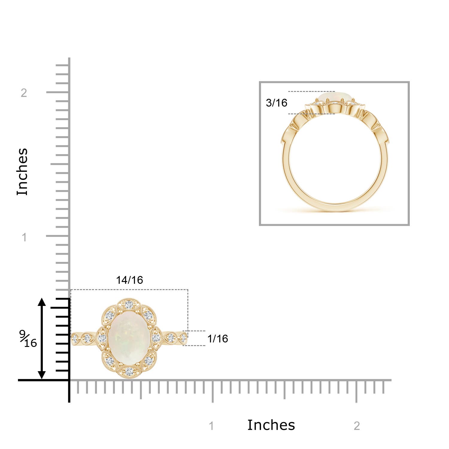 A - Opal / 1.24 CT / 14 KT Yellow Gold