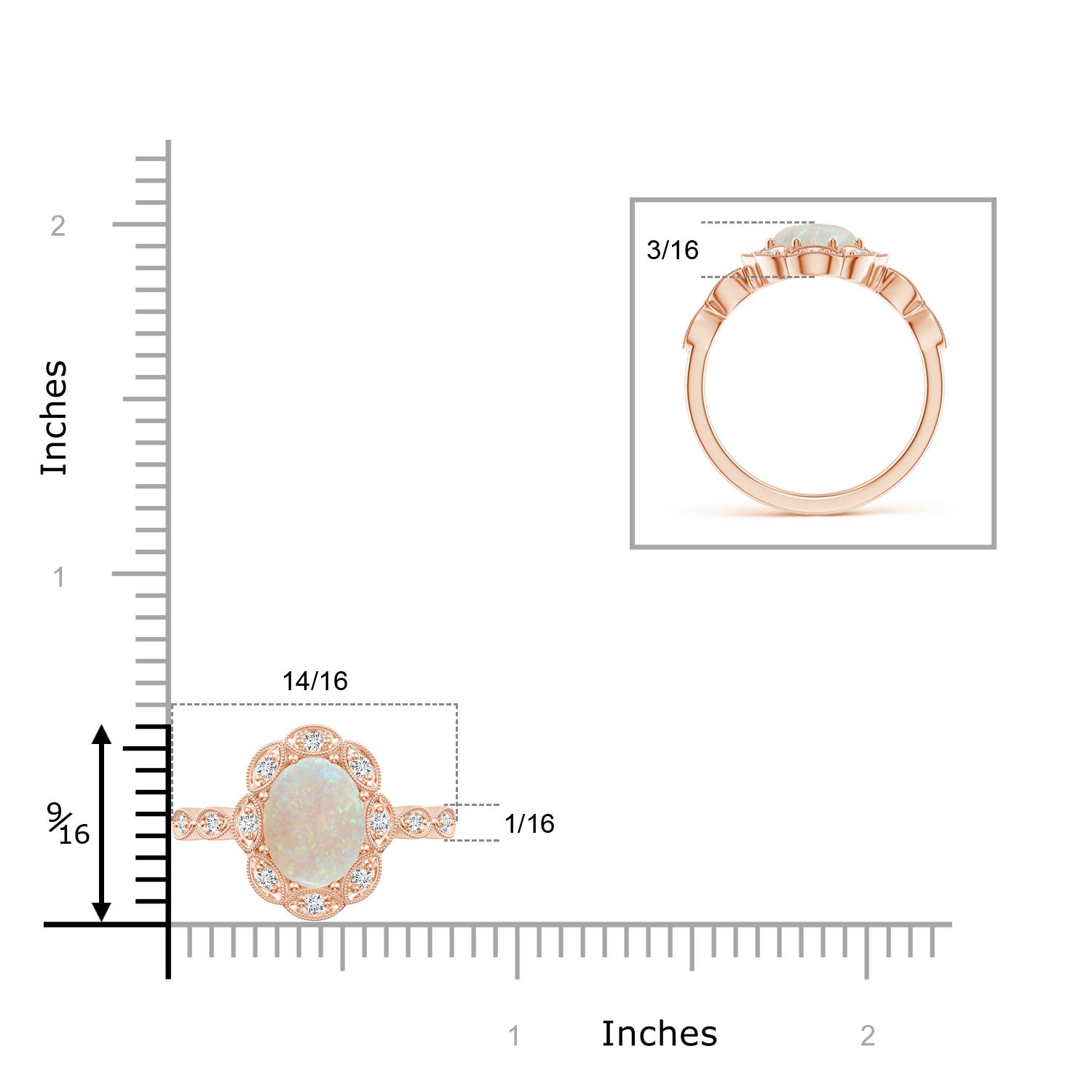 AA - Opal / 1.24 CT / 14 KT Rose Gold