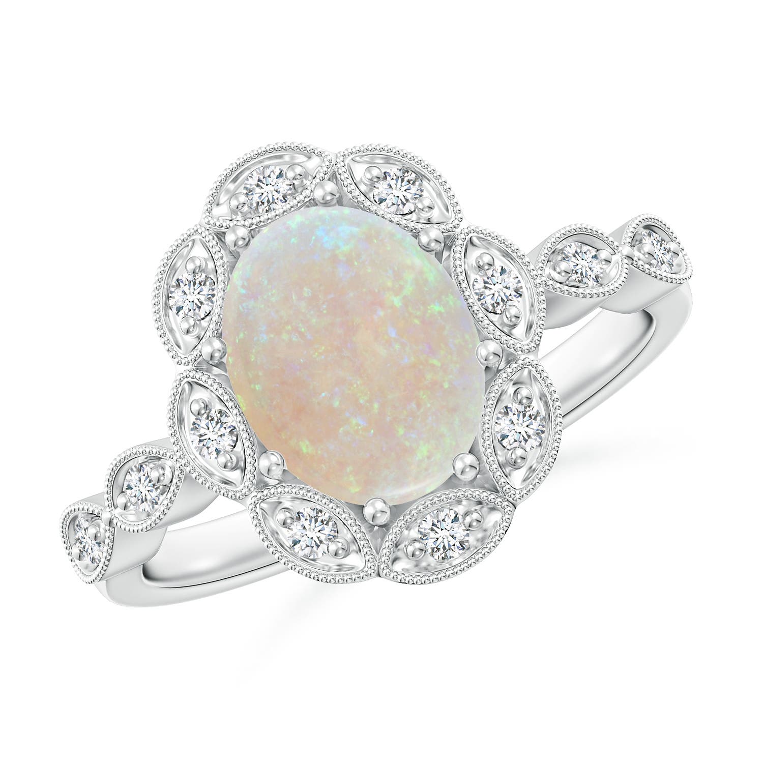 AA - Opal / 1.24 CT / 14 KT White Gold