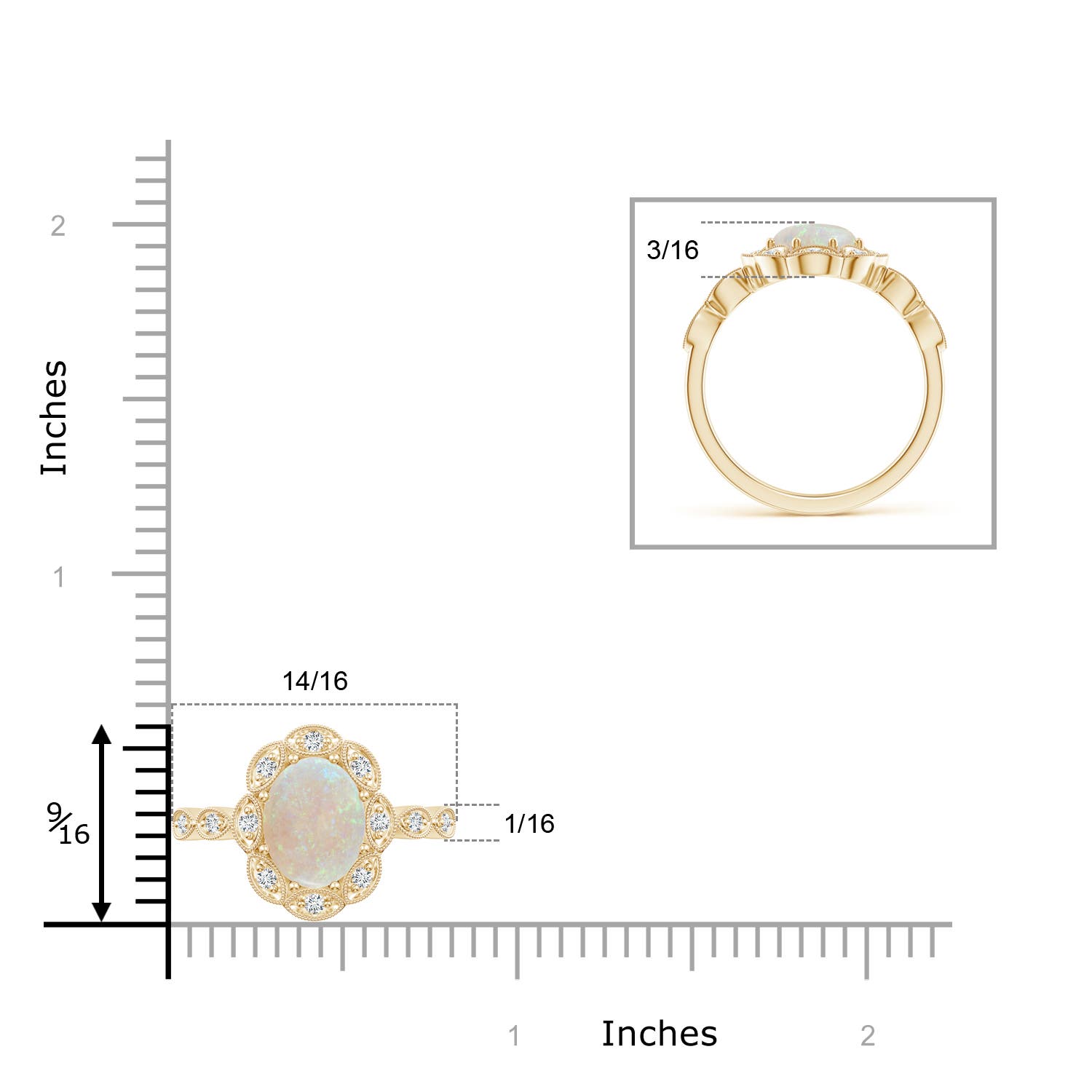 AA - Opal / 1.24 CT / 14 KT Yellow Gold