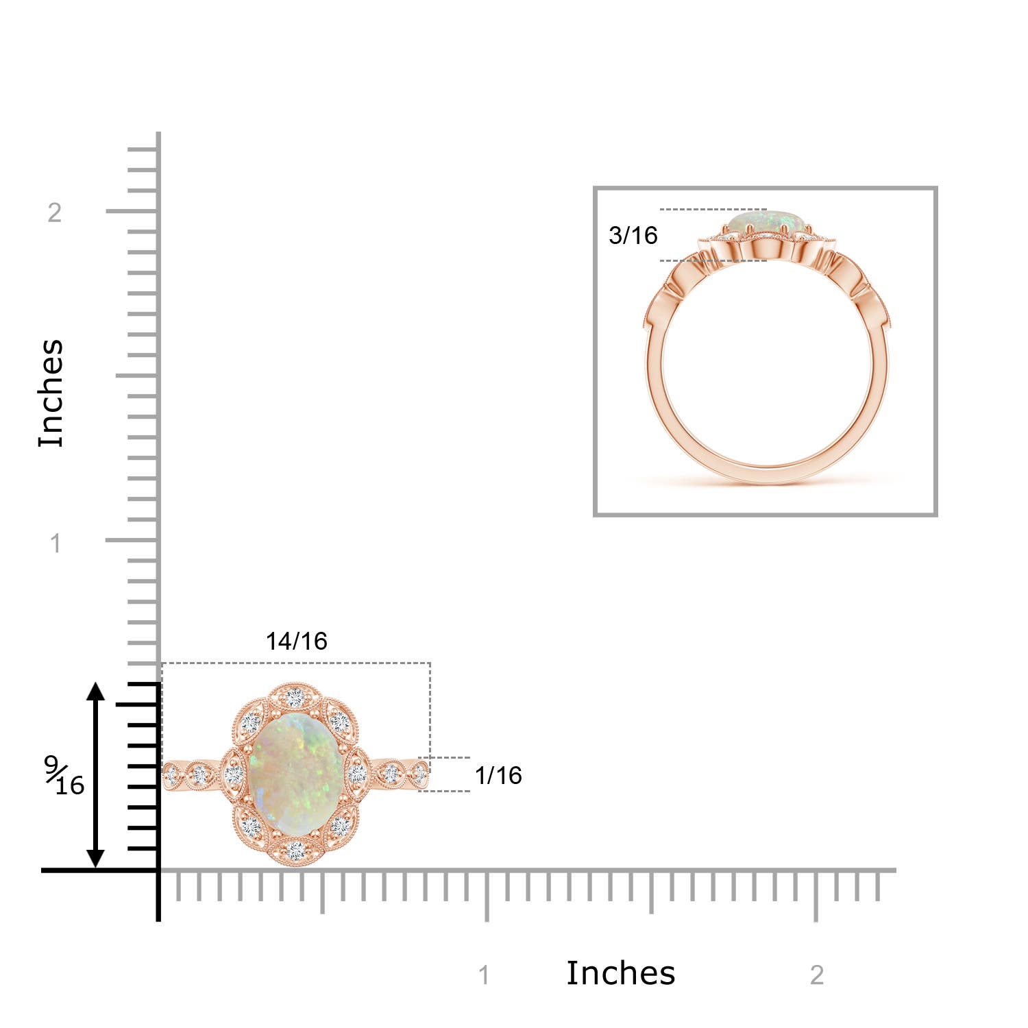 AAA - Opal / 1.24 CT / 14 KT Rose Gold