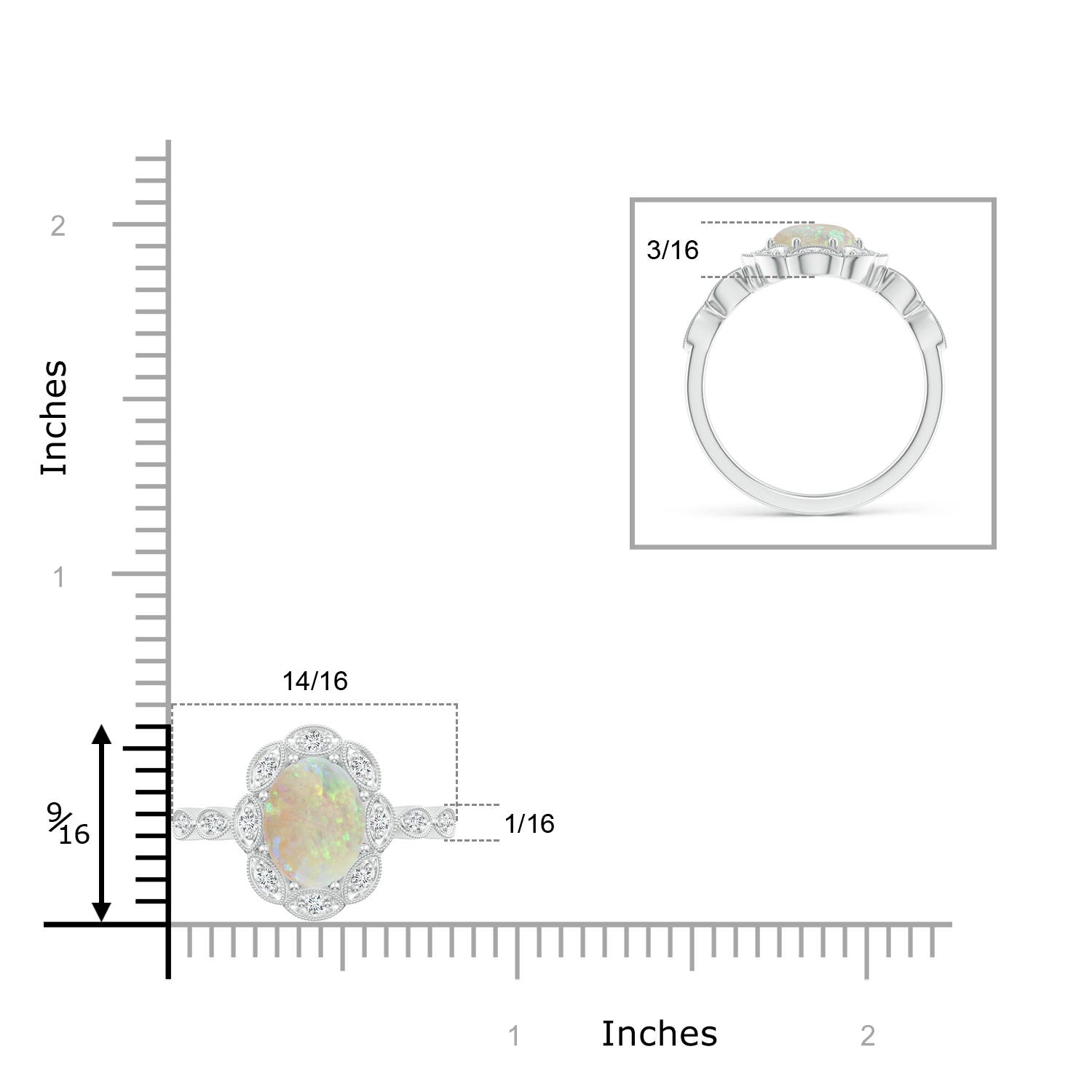 AAA - Opal / 1.24 CT / 14 KT White Gold