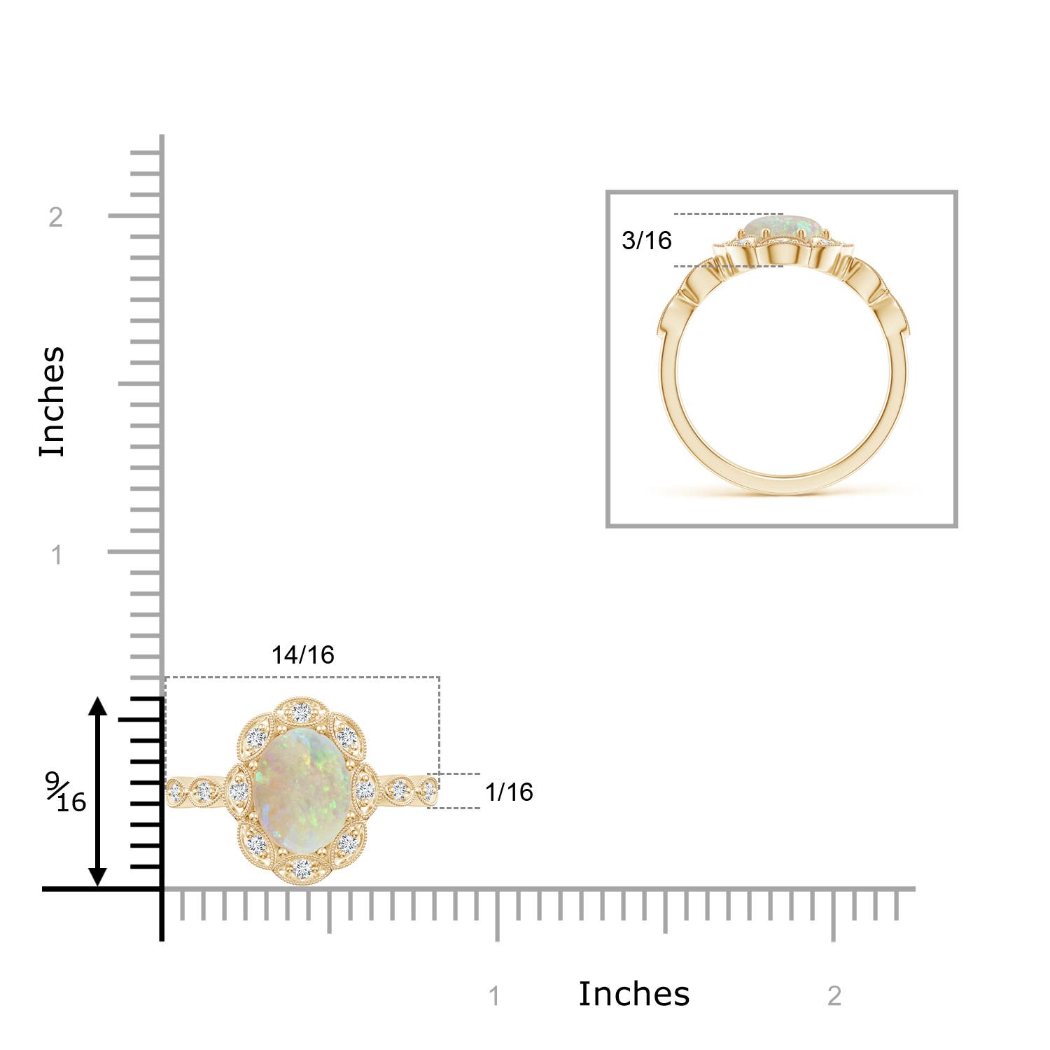 AAA - Opal / 1.24 CT / 14 KT Yellow Gold