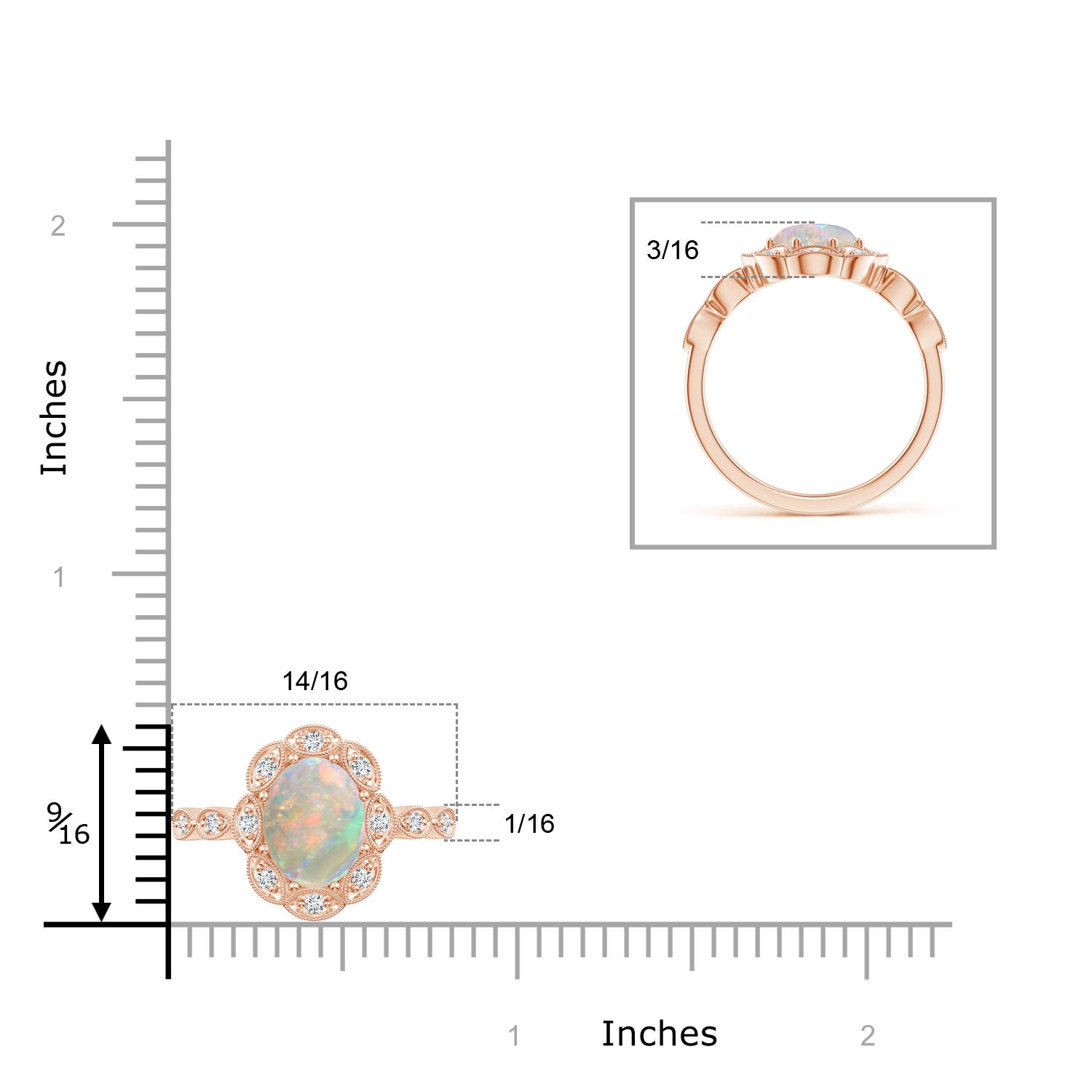 AAAA - Opal / 1.24 CT / 14 KT Rose Gold