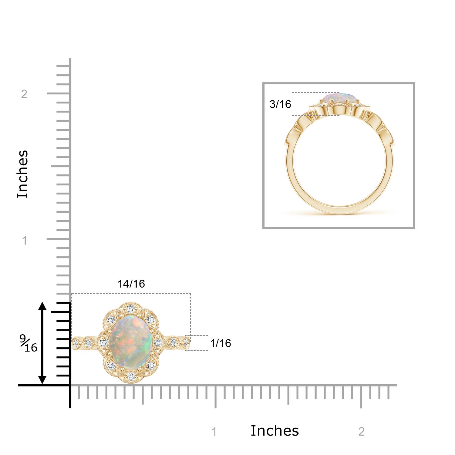 AAAA - Opal / 1.24 CT / 14 KT Yellow Gold