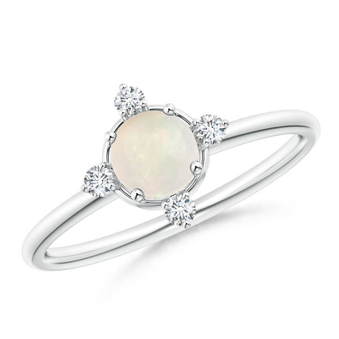 A - Opal / 0.43 CT / 14 KT White Gold