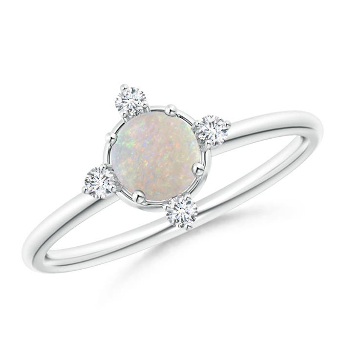 AA - Opal / 0.43 CT / 14 KT White Gold