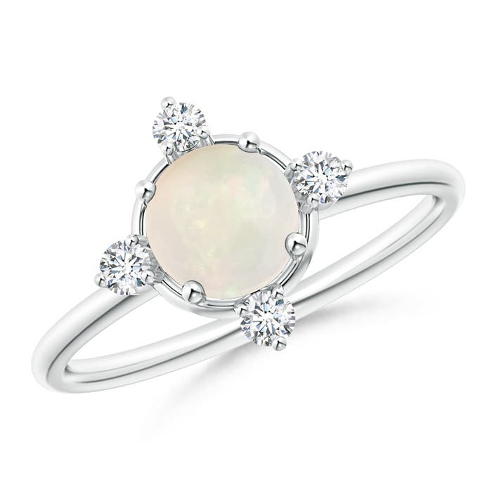 A - Opal / 0.66 CT / 14 KT White Gold