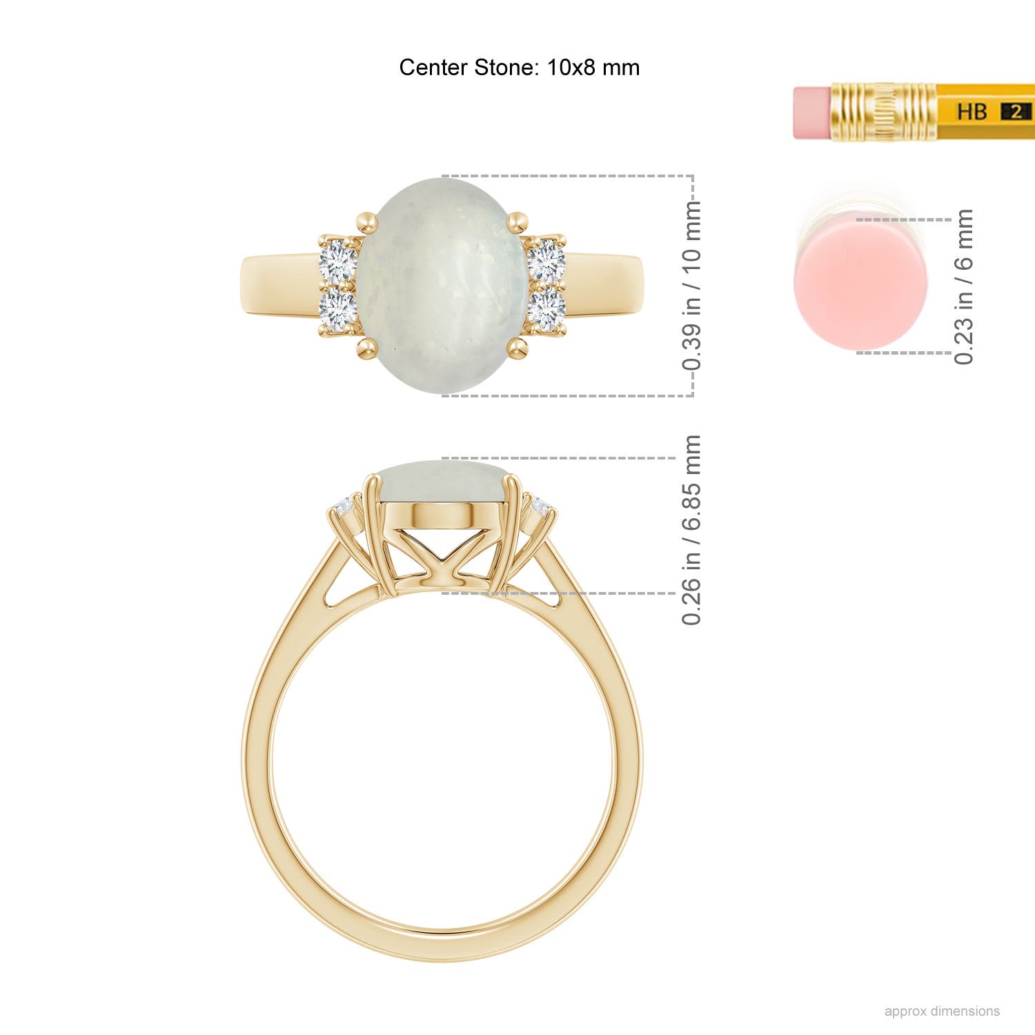 A - Moonstone / 2.66 CT / 14 KT Yellow Gold
