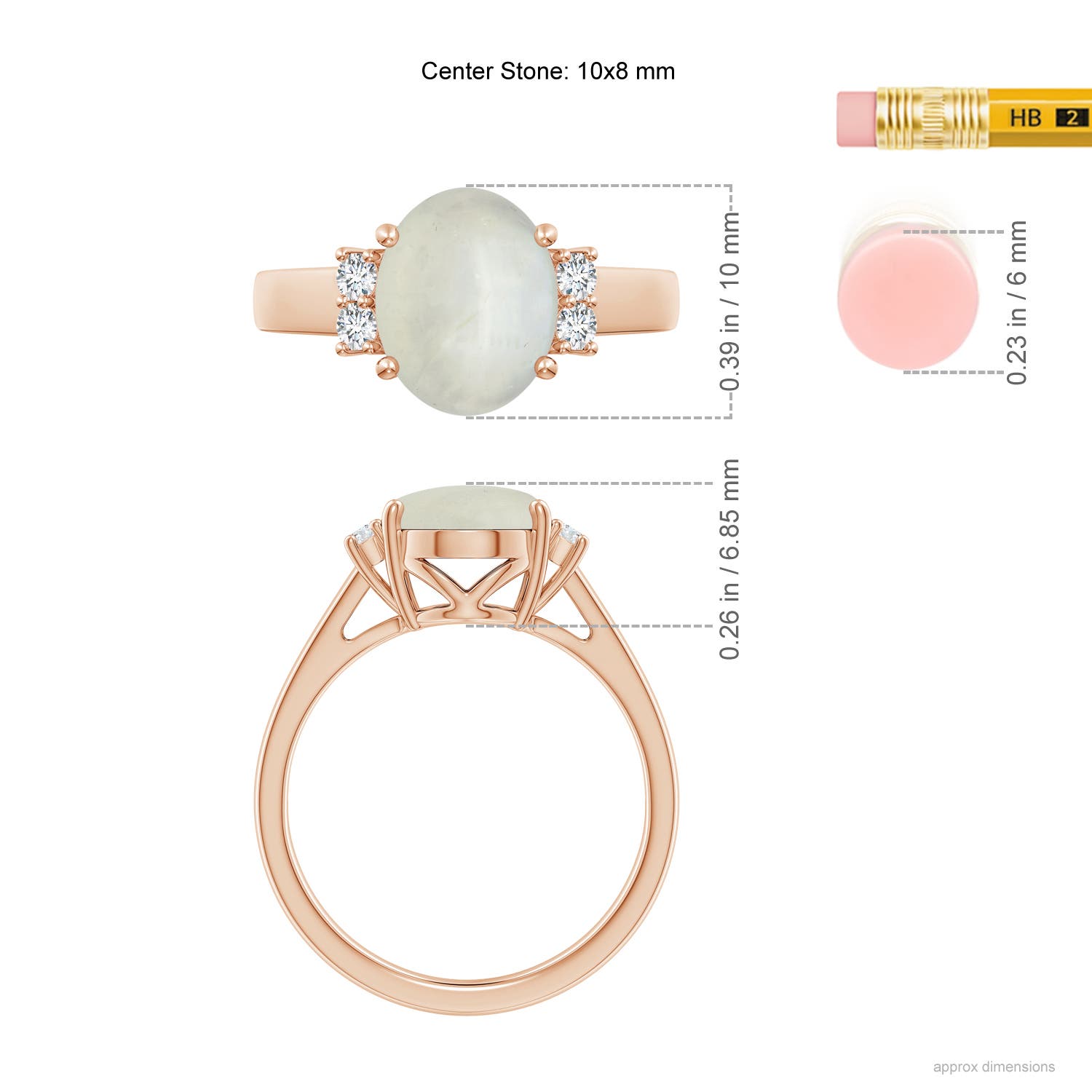 AA - Moonstone / 2.66 CT / 14 KT Rose Gold