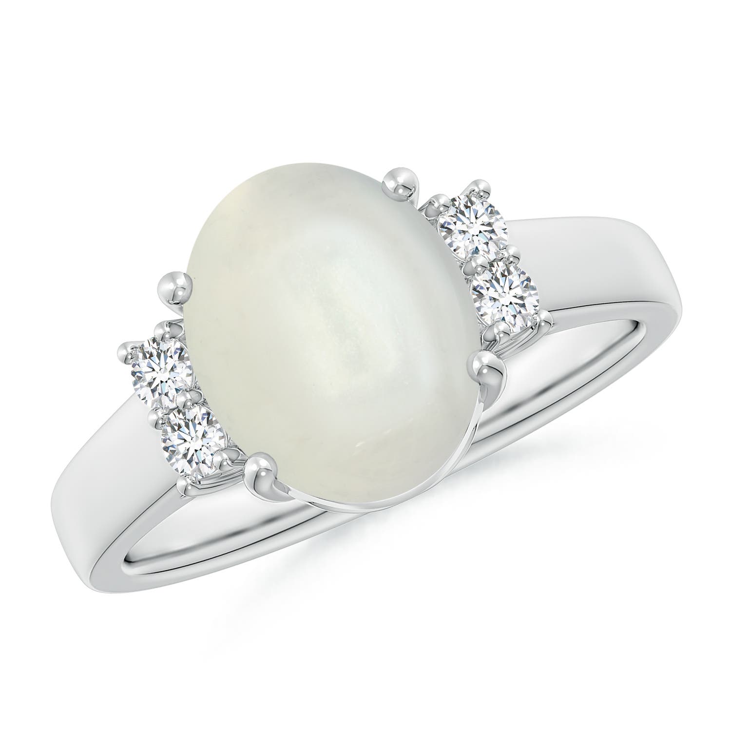 AAAA - Moonstone / 2.66 CT / 14 KT White Gold