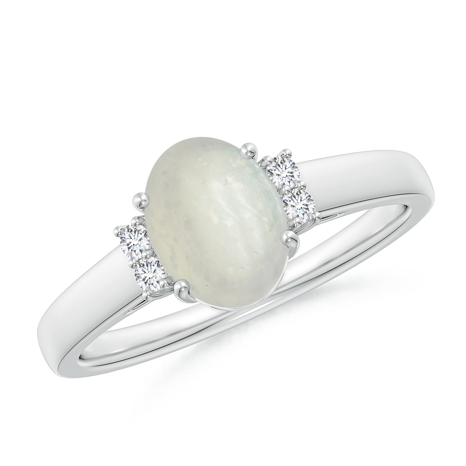 A - Moonstone / 1.17 CT / 14 KT White Gold