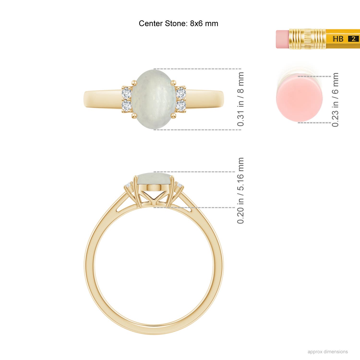 A - Moonstone / 1.17 CT / 14 KT Yellow Gold