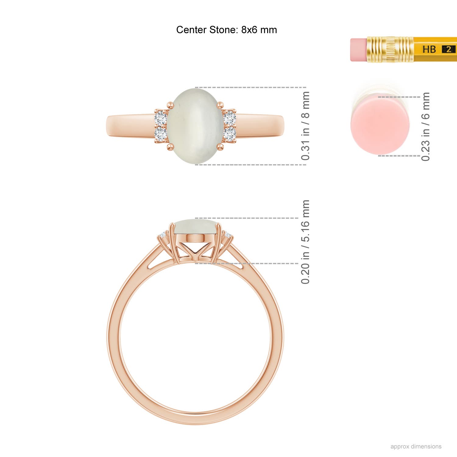 AAA - Moonstone / 1.17 CT / 14 KT Rose Gold