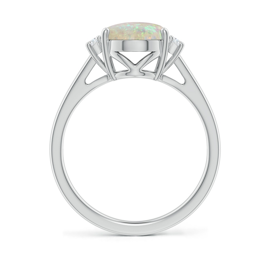 10x8mm AAA Oval-Shaped Opal Solitaire Ring with Diamond Accents in P950 Platinum side 199