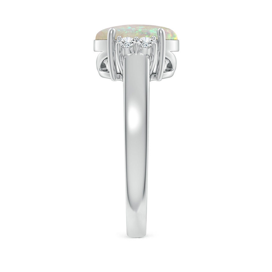 10x8mm AAA Oval-Shaped Opal Solitaire Ring with Diamond Accents in P950 Platinum side 299