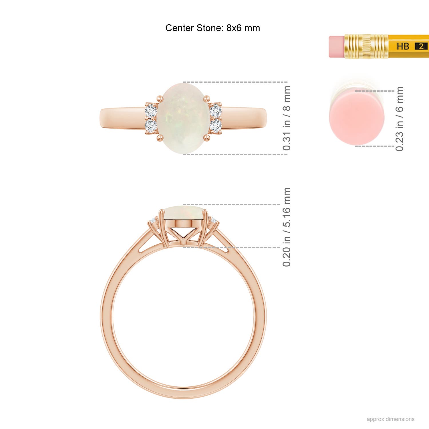 A - Opal / 0.87 CT / 14 KT Rose Gold