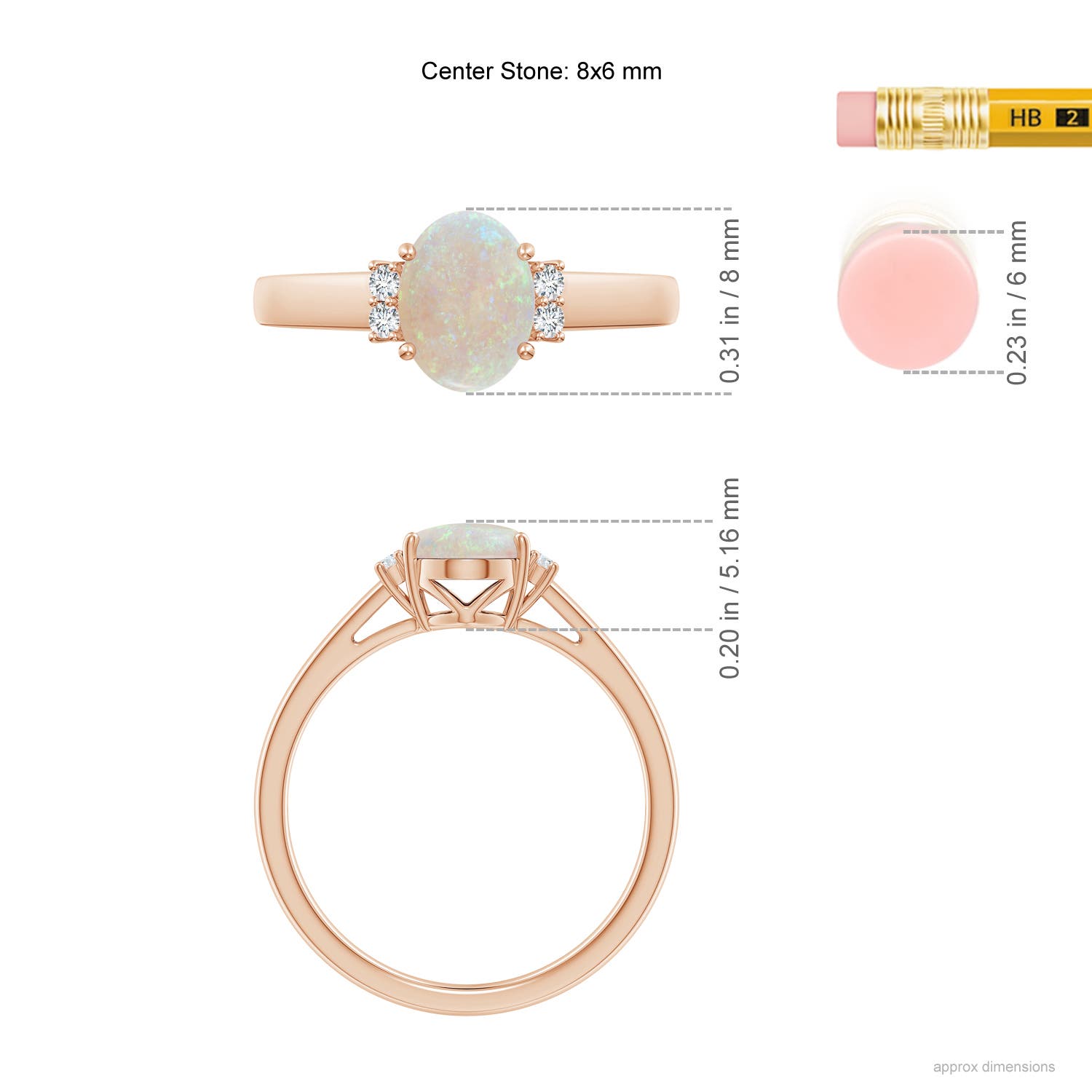 AA - Opal / 0.87 CT / 14 KT Rose Gold