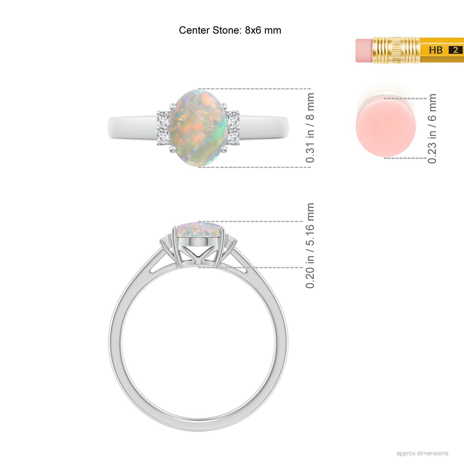 AAAA - Opal / 0.87 CT / 14 KT White Gold