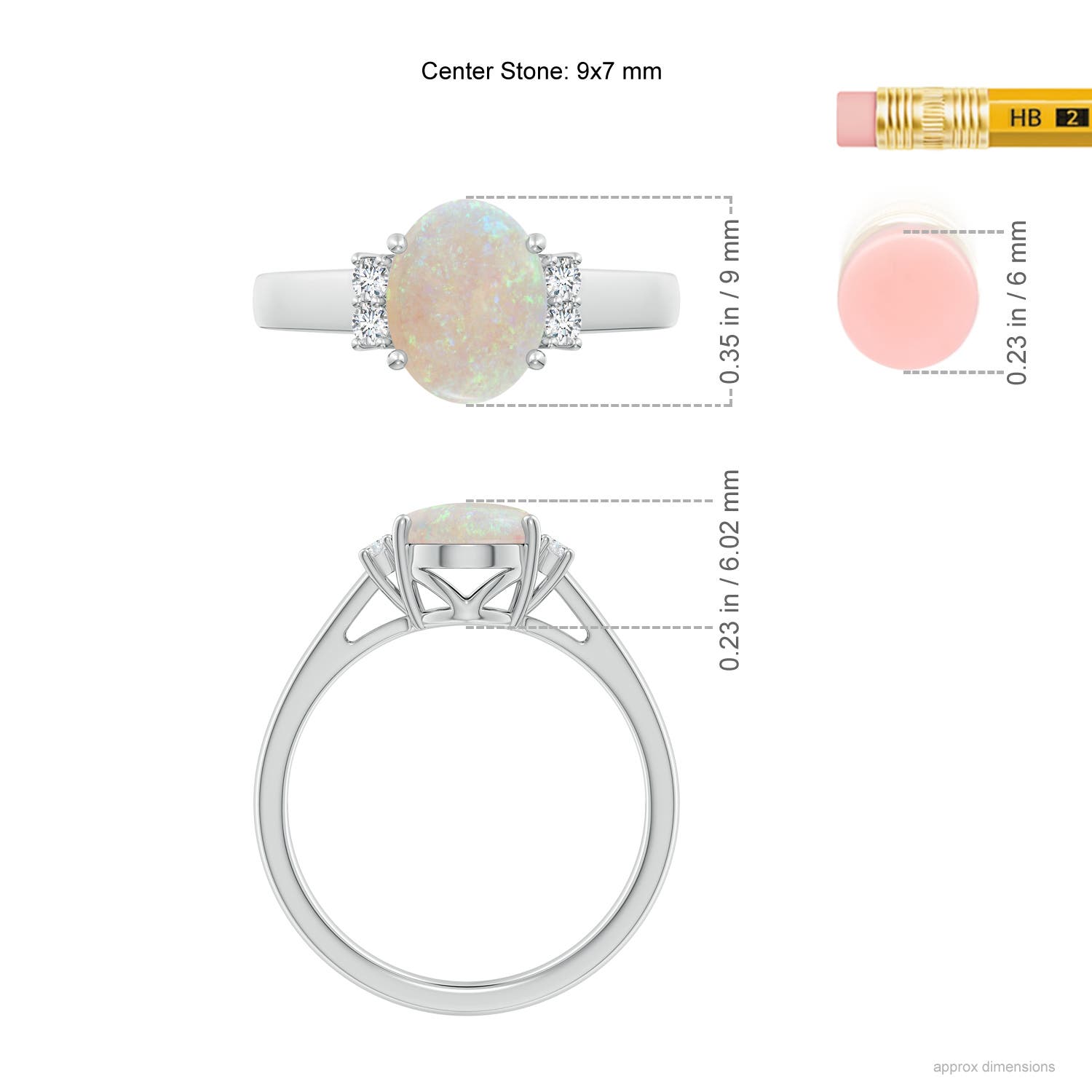 AA - Opal / 1.2 CT / 14 KT White Gold