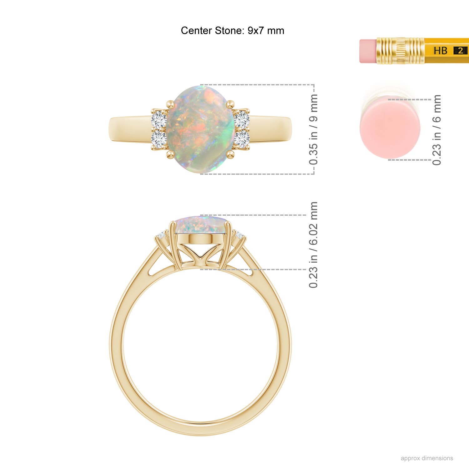 AAAA - Opal / 1.2 CT / 14 KT Yellow Gold