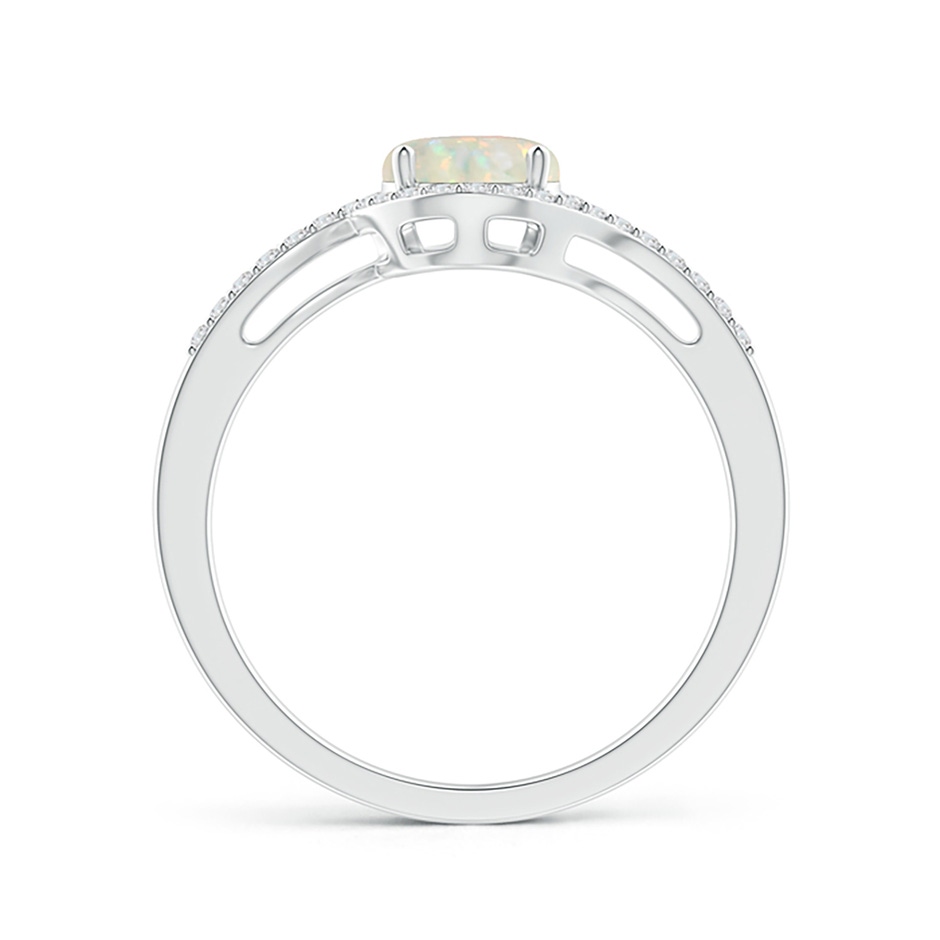 6mm AAA Bypass Round Opal and Diamond Halo Ring in White Gold side 199