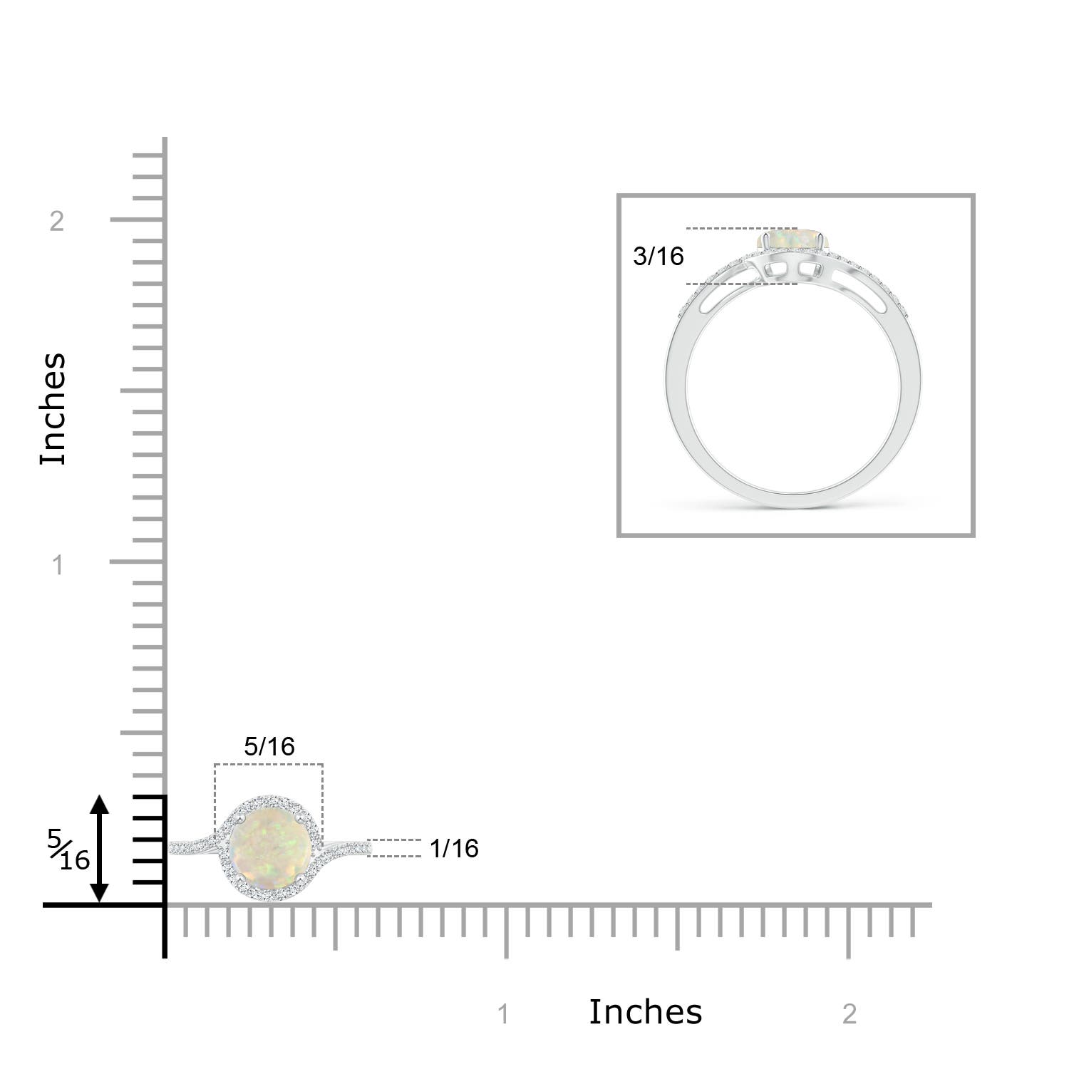 AAA - Opal / 0.66 CT / 14 KT White Gold