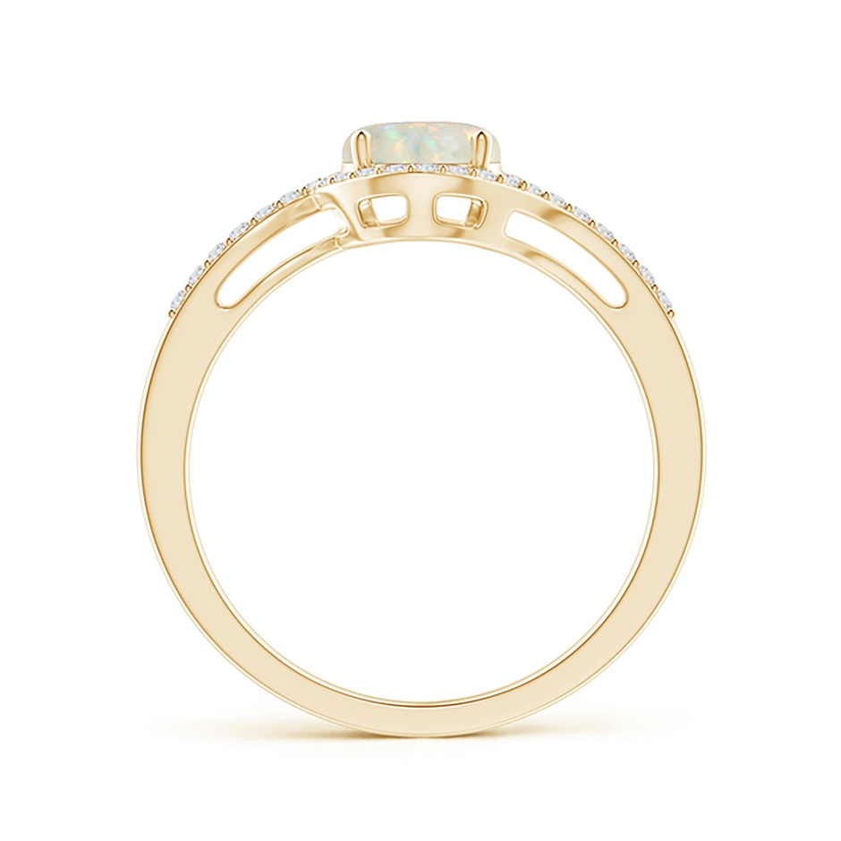 6mm AAA Bypass Round Opal and Diamond Halo Ring in Yellow Gold side 199