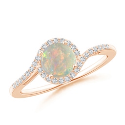 Solitaire Opal Infinity Knot Ring | Angara