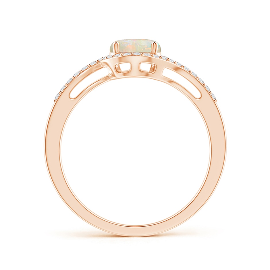 6mm AAAA Bypass Round Opal and Diamond Halo Ring in Rose Gold side 199