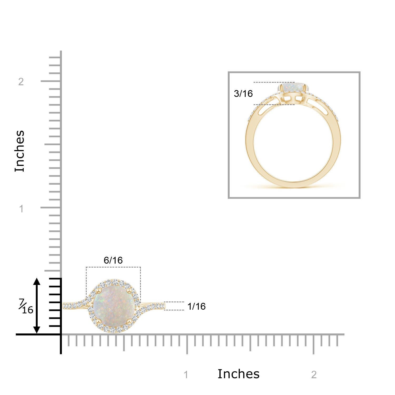 AA - Opal / 0.95 CT / 14 KT Yellow Gold