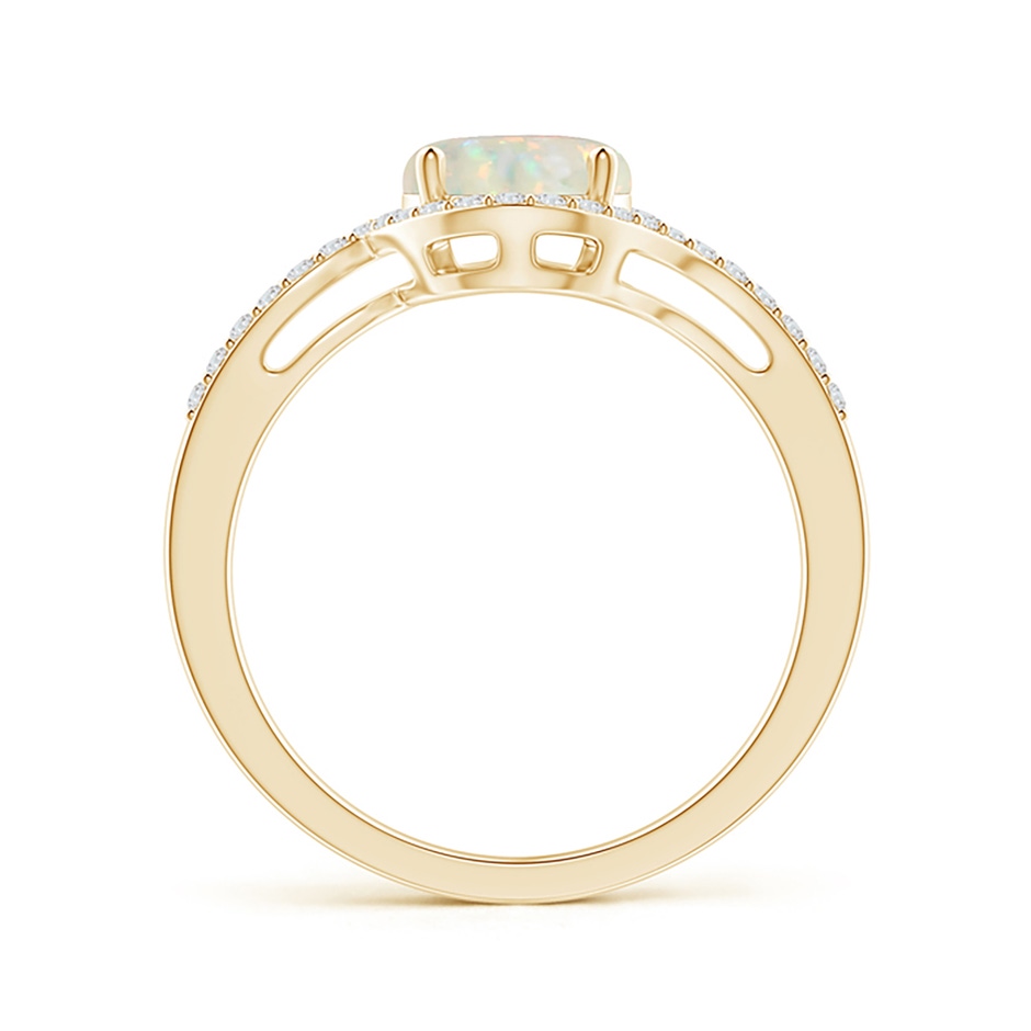 7mm AAA Bypass Round Opal and Diamond Halo Ring in Yellow Gold side 199